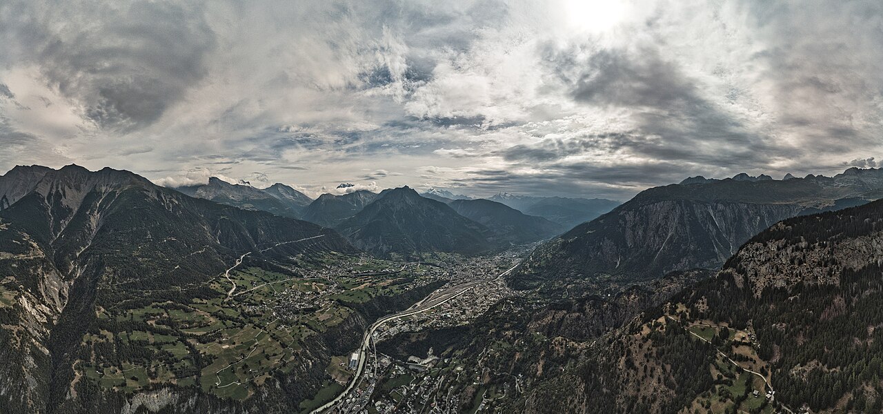 Blick auf Brig und Naters im Wallis
