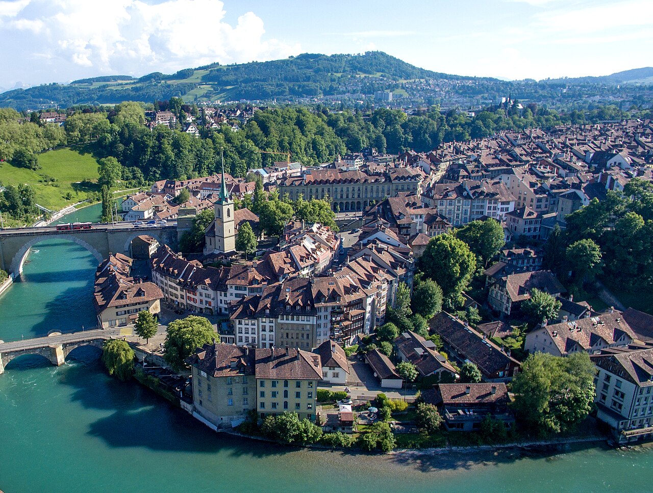 Blick auf die Berner Altstadt von Norden